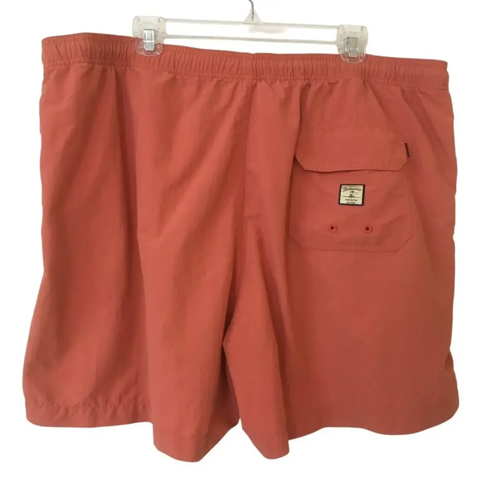 Tommy Bahama Relax Coral Orange XXL Swim Shorts Trunks Elastic Draw String Waist